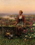 Daniel Ridgeway Knight Maria on the Terrace oil painting